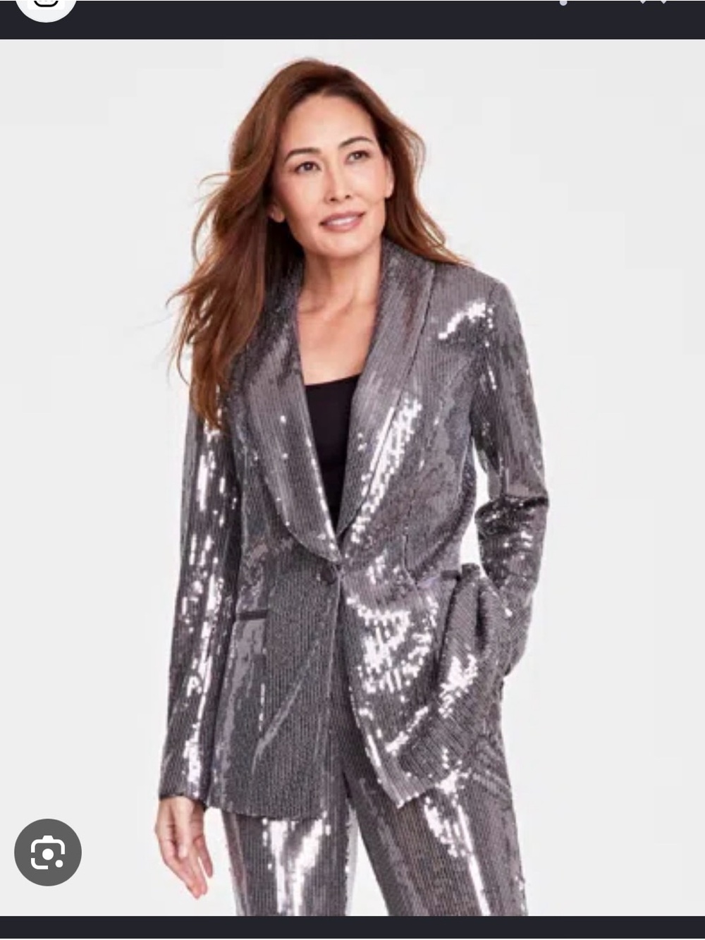 INC International Concepts Silver Sequin Blazer